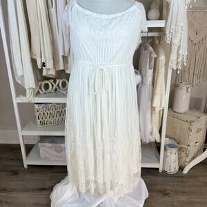 City Chic Plus sz. 16 white lace dress, maxi, special occasion wedding 4162